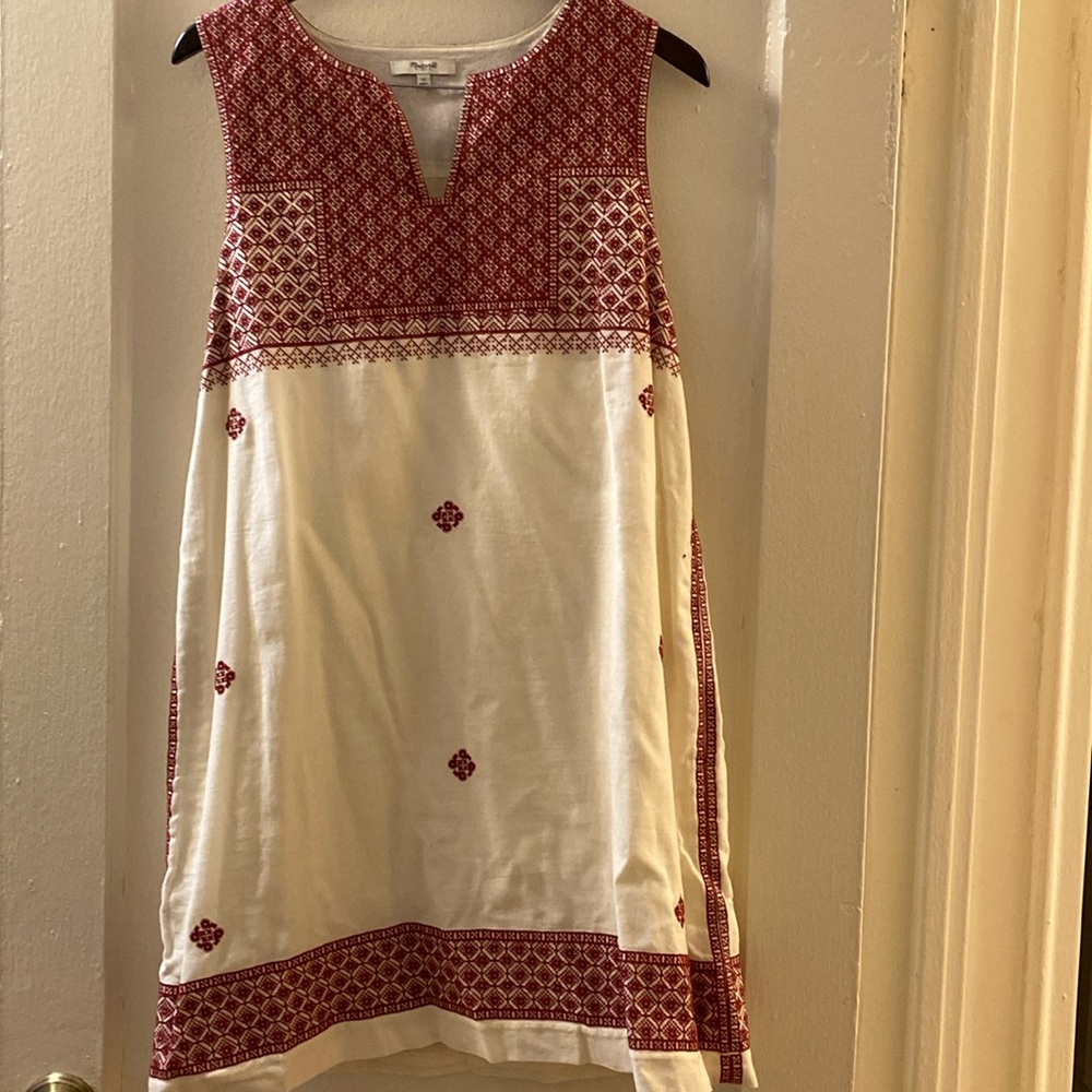 Cream and red Madewell dress